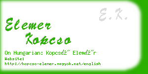 elemer kopcso business card